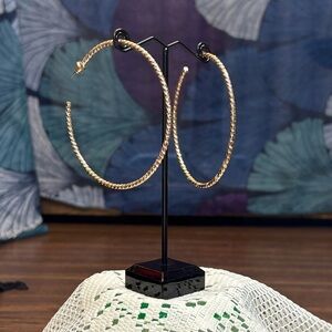 Sparkling Gold-Tone Hoop Earrings